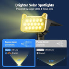 WdtPro Solar Spot Lights Outdoor Waterproof, Bright Solar Lights Outdoor with 16 Extra-Large LEDs, 3 Modes Landscape Spotlights, 2-in-1 Solar Powered Light for Yard Flag Garden, 6 Pack, Warm White
