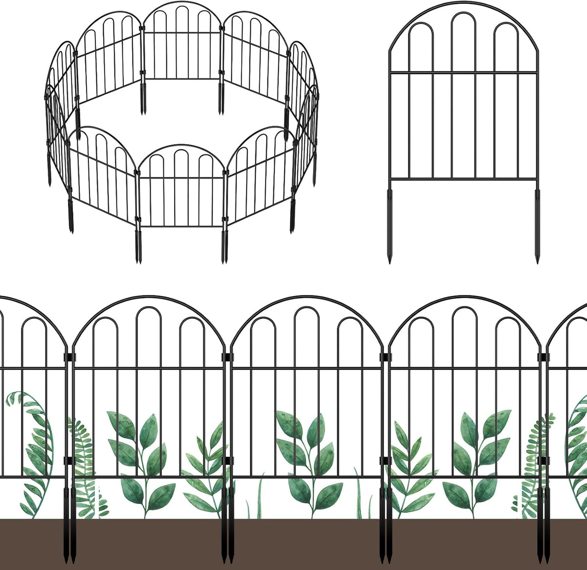 ousheng 25 pack decorative garden fence, total 27ft(l) shown in use