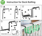 HFHOME 6PCS Adjustable Planter Box Brackets, Brackets for Window Boxes Planters Hanging Flower Box Holders, Wall Mount Holder for Windowsills, Garden, Fences, and Balcony - Black (Patent Registered)