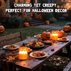 Rechargeable Halloween Pumpkin Lantern Light Collapsible Jack O Lantern | Battery Operated Pumpkin Lantern with Lanyard - Halloween Party Favor Decoration Outdoor Light up Pumpkin for Halloween Party
