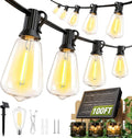 100ft solar string lights outdoor waterproof with remote, main product view