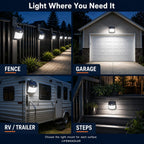 128LED Magnetic Solar Lights Outdoor, No Drill Solar Motion Sensor Lights with Strong Magnets, IP65 Waterproof Outdoor Step Lights for Metal Fence, Chain Link, RV, Camper, Porch, Deck, Garage(2Pack）