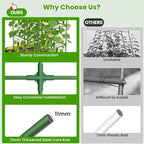 2 Pack 65in Tall Cucumber Trellis for Raised Bed, 50" L x 65" H Metal Garden Trellis for Climbing Plants Outdoor, U-Shape Vegetables Trellis Support for Squash Zucchini