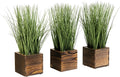 mygift artificial green grass plants trio in rustic, main product view