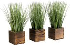mygift artificial green grass plants trio in rustic, main product view