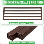 2 Pack Metal Plant Stand Outdoor Plant Shelf Indoor,1 Tier Heavy Duty Plant Stands for Multiple Plants,26" L x 10.12" H x 8.75" W,Coffee