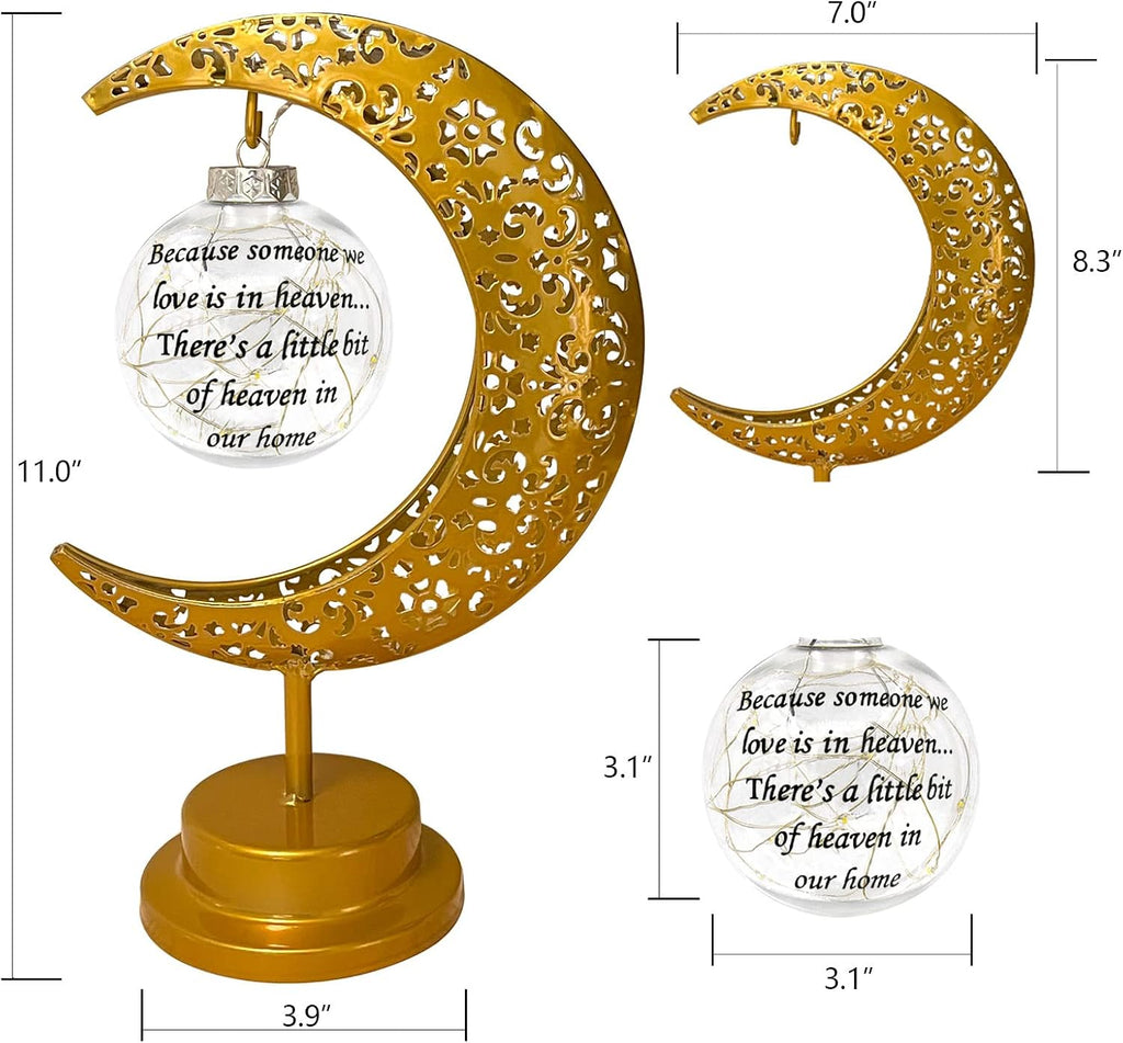 Sympathy Lantern - Moon Remembrance for Loss of Loved One; Bereavement Gift Honoring Mother, Father - Funeral Condolences