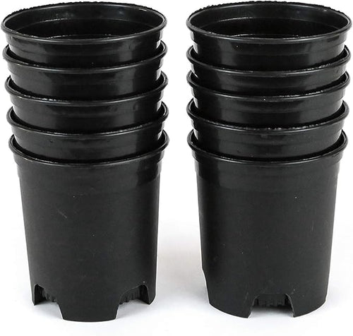 4 Inch Nursery Pot Plastic Planters for Outdoor Indoor Plants Gardening Flower Pots 10-Pack 0.25 Gallon Pot Liners with Drainage Holes