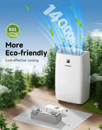 portable air conditioner,14000 btu up to 750 sq.ft, side view