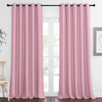 NICETOWN Blackout Curtains 84 Inch Length, Thermal Insulated Curtains for Bedroom Grommet Energy Saving Room Darkening Drapes for Living Room Window, 1 Panel, Rouge Pink, 66" W x 102" L