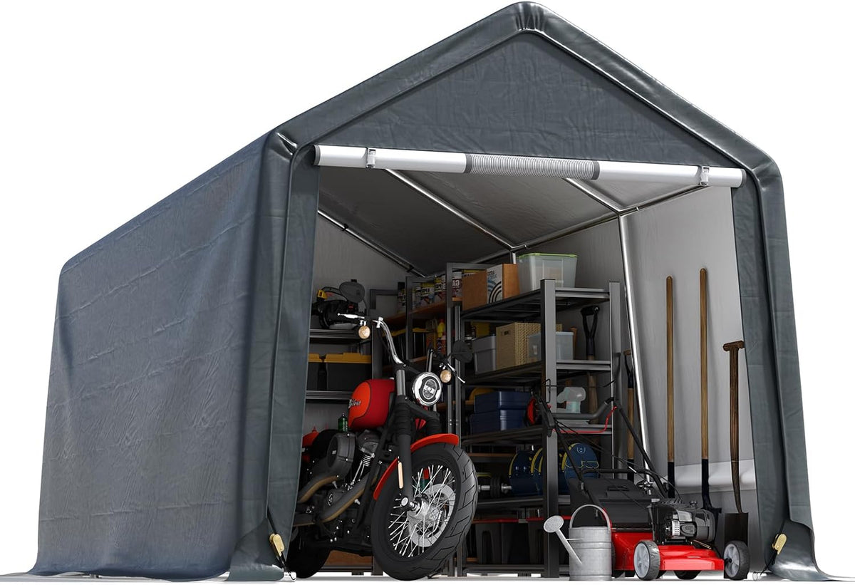 quictent heavy duty 8x14ft carport storage shelter with, main product view
