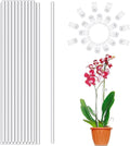 Plant Stakes,Plant Sticks 20PCS Acrylic Clear Plant Support Stakes,18 Inches Garden Single Stem Orchid Stakes for Indoor and Outdoor Plants,Orchid,Potted Plants,Tomatoes,Flowers（with 20PCS Clips）
