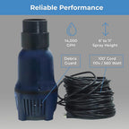 FT 14000 Floating Pond Fountain and Aerator Complete Kit with 14,000 GPH Pump, 100 Foot Power Cord, 3 Spray Styles | 100% US-Based Customer Service and Warranty