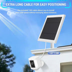 IP65 Solar Panel Outdoor for Ring Cameras (White 1P) Spotlight Cam Plus/Pro(Battery) Stick Up Cam/Pro Wireless Outdoor with 10FT/3M Long Cable Dustproof Waterproof