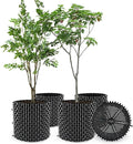Air Pruning Containers, 14 Gallon Air Pruning Planters, Plastic Pots for Plants, Large Plant Pots, Fruit Vegetable Garden Self-Planting Planters, Size 16"x16", Black, 10P