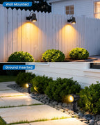 ZZXX 3W Low Voltage Landscape Lighting with Connectors LED Landscape Spotlights Waterproof Low Voltage Landscape Lights 2700K Warm White Spot Lights Outdoor for Tree Garden Yard Pathway, 4 Pack