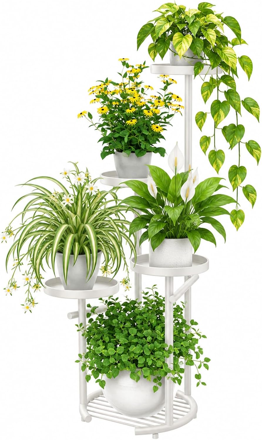 tosking tall 5-tier round metal corner plant stand, main product view