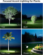 Lepro Solar Decorative Spot Lights 4 Pack, Cool White Modern Accent Lights for Garden & Landscape, IP65 Waterproof Adjustable Spotlight for Architecture, Pathways, Contemporary Decor