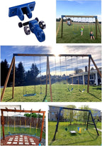 Heavy Duty Blue Swing Hangers Screws Bolts Included Over 5000 lb Capacity Playground Porch Yoga Seat Trapeze Wooden Sets Indoor Outdoor (4 Pack)