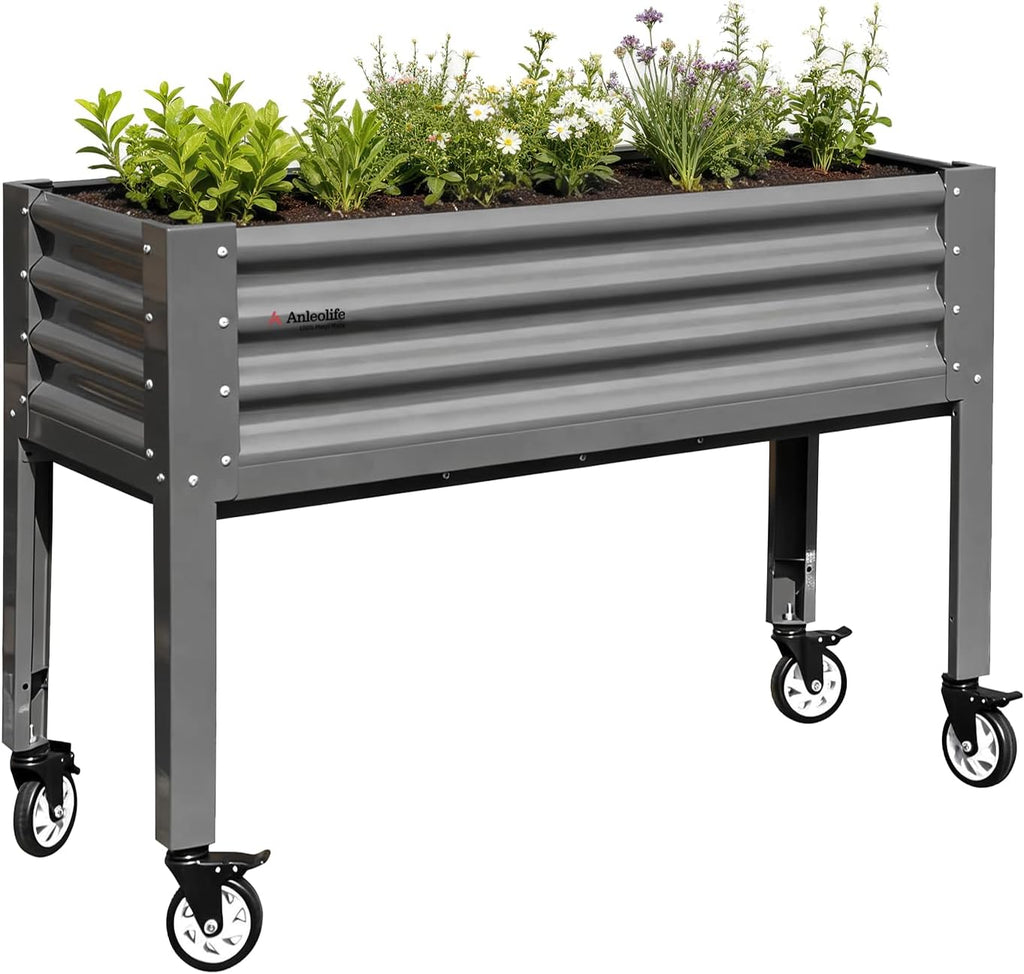 anleolife rolling elevated raised garden bed with wheels, main product view