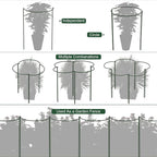 FEED GARDEN 12 Pack Plant Support Stakes, Peony Cages and Supports, Metal Garden Plant Stake(10" Wide x 16" High) Green Half Round Plant Support Rings for Outdoor Indoor Plants, Tomato, Hydrangea