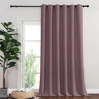 NICETOWN Blackout Curtains & Drapes - Privacy Thermal Efficiency Backdrop Curtains for Bedroom Room Divider Living Room Patio Sliding Glass Door, Wide 80 x Long 144 inch, Dry Rose, 1 Panel