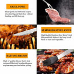 BBQ Grill Accessories Set for Ourdoor,Grilling Set for Men | Barbecue Tool Sets,BBQ Gifts for Men,31PCS Grilling Gifts for Men,Grilling Accessories with Apron for Dad