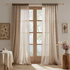 1” Diameter Curtain Rods Itself is 30 to 60 inch 2 Pack Fit 30-54 inch Window with Heavy Duty Adjustable Rod Matte Wood Grain Splicing Metal Extra Long Curtain Rod for Windows