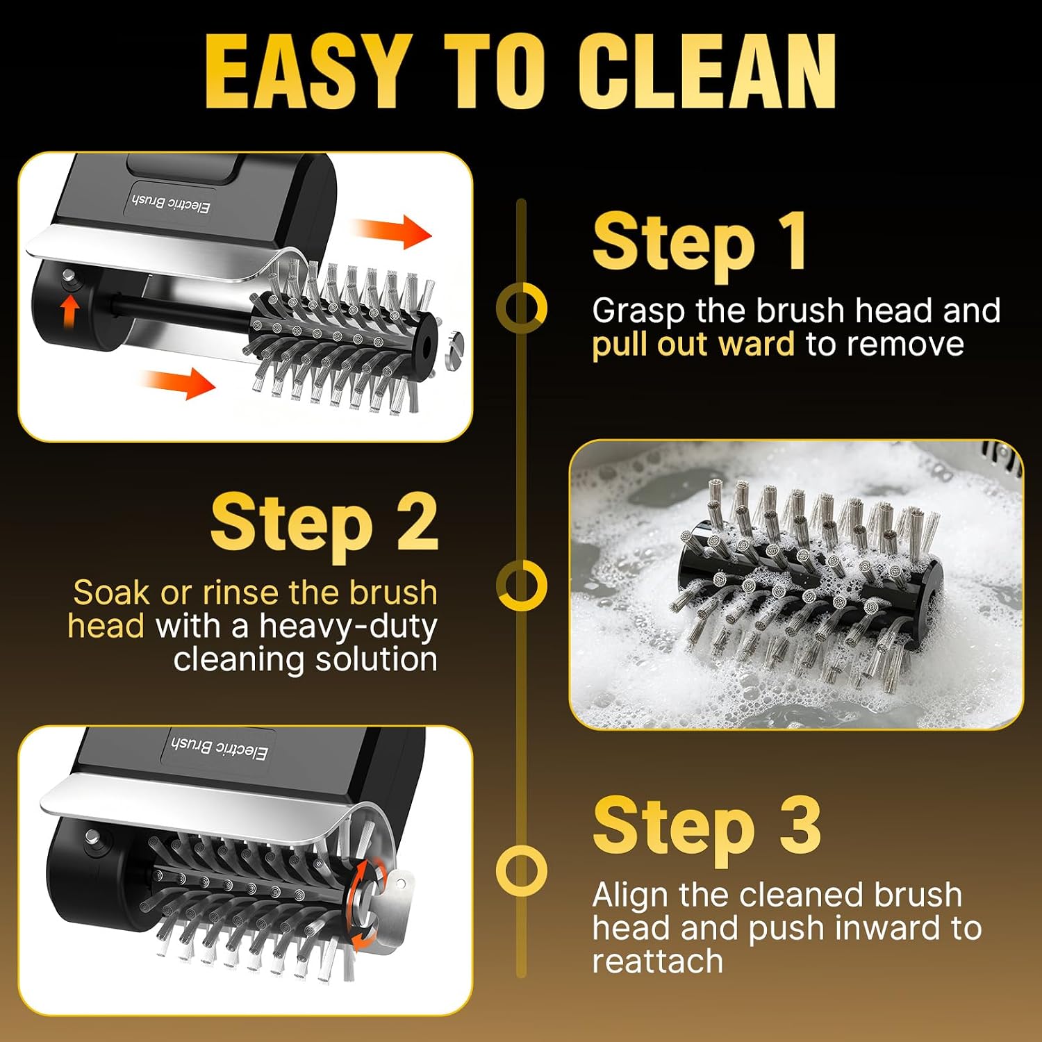 Electric Grill Brush, 2026 Upgraded Cordless BBQ Grill Cleaner | 1100 RPM, 2600mAh Rechargeable, Dual Safety Lock, Splash-Proof Guard, Detachable Stainless Head for Gas Charcoal Cast Iron Grills