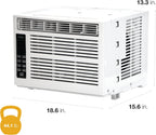 whirlpool 6,000 btu window air conditioner with dehumidifier showing dimensions
