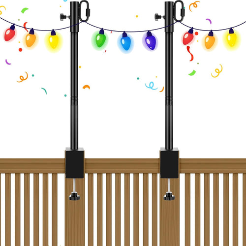 deck string light poles with adjustable 3" clamp, main product view
