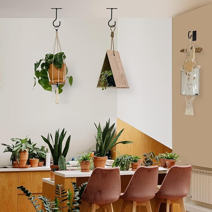 Plant Hooks 6in 30Pack Hanging Plant Bracket Metal Plant Hanger Black