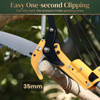Tree Pruner Replacement Head, Pole Saw Trimmer Head with 3-Pulley System for Easy Cutting, 27Ft Heavy Duty Thickened Rope, Sharp SK5 Blade, for 1 inch Extension Poles