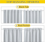 NICETOWN 2 Panels Outdoor Curtains Waterproof Pocket & Back Tab on Top & Bottom, Thermal Insulated Windproof Sun Blocking Outside Privacy Drapes for Patio with Fixed Rope, W84 x L95, Greyish White