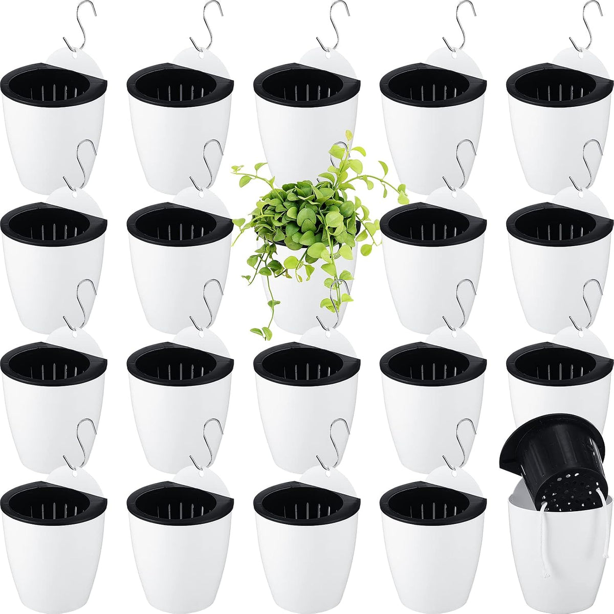 yungyan 20 sets 5" self watering hanging planter, main product view