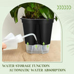Self Watering Pots for Indoor Plants with Deep Reservoir and High Drainage Holes for Outdoor Plants and Flowers, Bare Root Planter(4.72'', 5.91'', 7.09'',Black,9 Pcs)