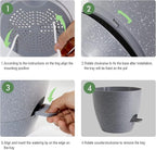 12 inch Large Self Watering Pots, Plastic Planters with 60oZ Removable Deep Reservoir and Multi Mesh Drainage Holes for Indoor Outdoor Garden Plants and Flowers, Grey Speckles
