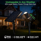 Solar Spot Lights Outdoor, Adjustable Angle Waterproof Landscape Spotlight, All Night LED Uplights Separate Panel, Warm & Daylight Selectable (3000k/4500k/6500k) for Tree Yard Garden 2 Pack