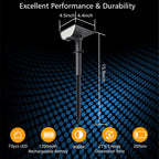 RUIKORING 73 LED Solar Spot Lights Outdoor Waterproof, Cool White, 1 Pack | Landscape Spotlight with 3 Lighting Modes, Dusk to Dawn Auto On/Off, 2-in-1 Wall & Ground Mount for Yard, Garden & Pathway