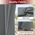 HolidayIdeas Grommet Top Outdoor Curtains for Patio Waterproof 8 Pcs All Weather Balcony Outside Curtain Panels for Apartments, Gazebo, Pergolas, Porch, 54x85 Inch, Grey