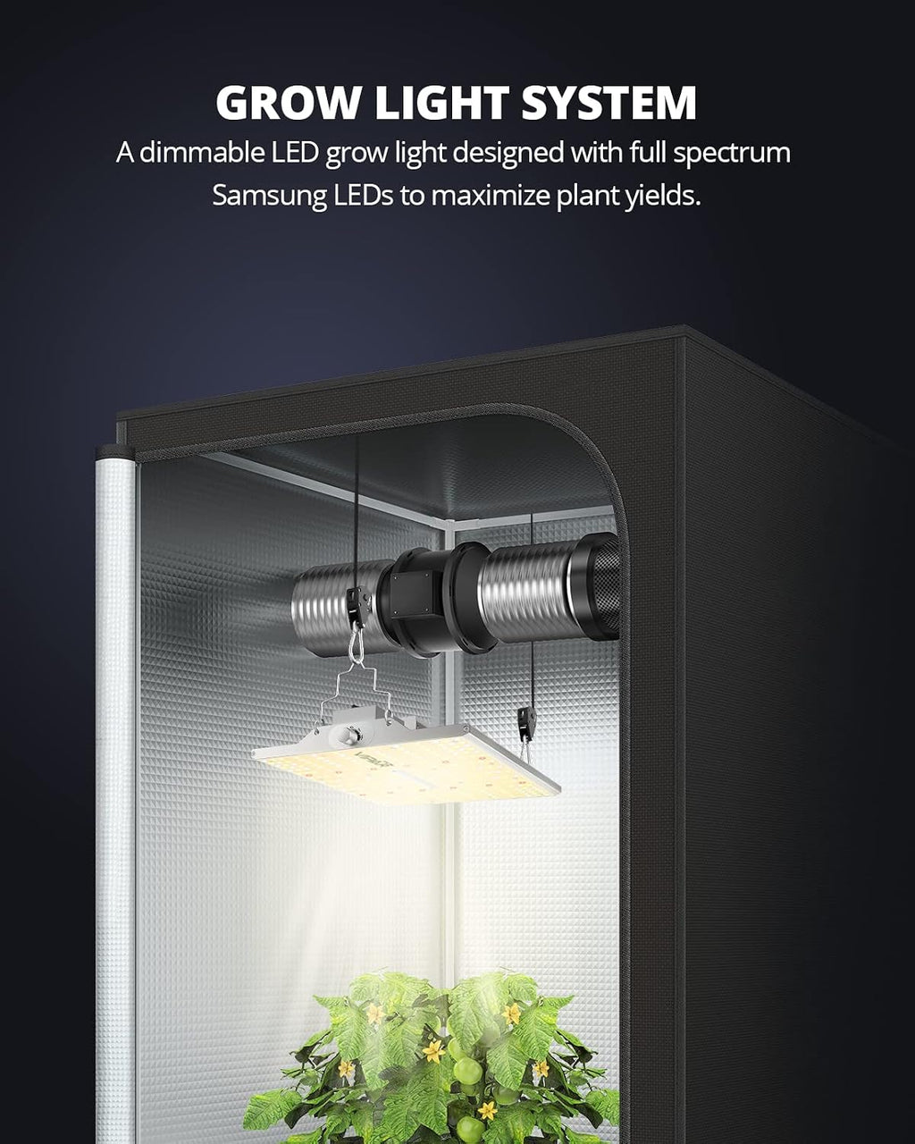 Grow Lights for Seed Starting 250W LED Grow Light Dimming for 4x2/3x3 Tent | VIPARSPECTRA XS2500 Growing Lamps Compatible with Samsung LM301H Diodes, Dimmable Daisy Chain Veg Bloom Full Spectrum
