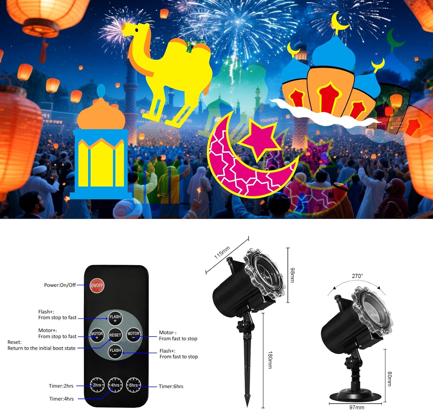 Halloween Christmas Projector Lights Outdoor, Holiday Decorations | Waterproof for 4th Jul, Valentine’s Day ,St. Patrick's Day ,Ramadan,decor for Garden, Home, Yard(11 Cards)