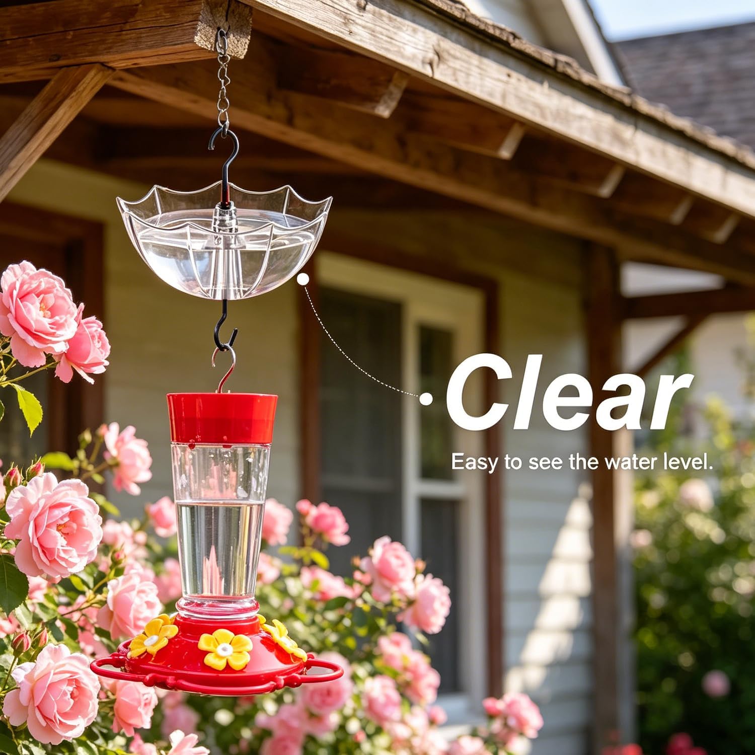 Ant Moat for Hummingbird Feeder, 5 OZ, 4 Pack,Clear | Umbrella Ant Guard, Large Capacity, 3.94 inch / 100 mm in diameter