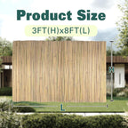 natural bamboo fence 3ft h x 8ft l shown in use
