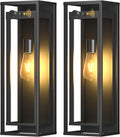 20in Large Outdoor Wall Light Dusk to Dawn Sconce Exterior Lighting Fixture | Waterproof, Black Modern Metal, Anti-Rust, E26 Socket, Outside Porch Lights, Lantern for Entryway Patio, House Garage, 2 Pack