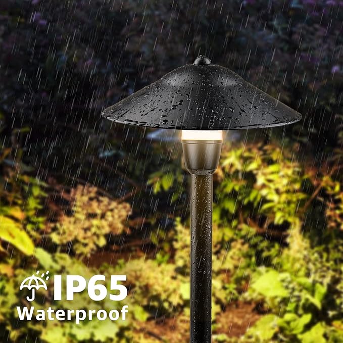 SUNVIE Low Voltage Pathway Lights LED Landscape Lights Low Voltage 3W 12-24V 3000K Landscape Lighting Cast-Aluminum Waterproof Landscape Path Lights for Yard Walkway Garden ETL Listed Cord, 4 Pack