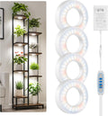 Kullsinss 3.5" Grow Lights for Indoor Plants, 24W Full Spectrum Plant Light | 4-Head Plant Grow Lamp with 6/12/16H Auto Timer, 5 Brightness Levels, DC Adapter, Ideal for Under Cabinets, Plants Shelves
