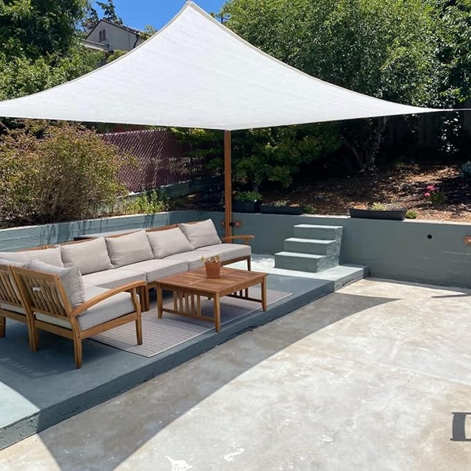 Quictent 20x26ft Sun Shade Sail for Patio, 185GSM Heavy Duty Rectangular Outdoor Sunshades UV Block Outside Canopy Cover for Backyard White