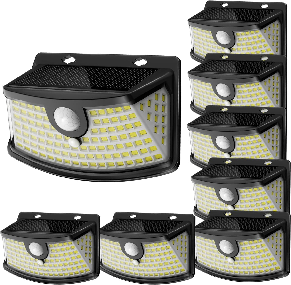 aootek solar motion sensor lights outdoor 120 leds, main product view