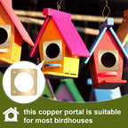 Hotop 12 Pcs 1 1/2 Inch Opening Bluebird Metal House Hole Guard Portal Bird House Protect Bird Room Guard Copper Portal with Opening for Eastern Bluebird Rooms Sparrow Houses(Gold)